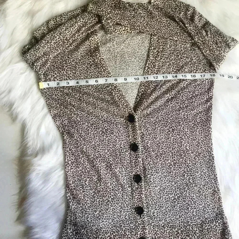 Loft Leopard Cheetah Button Up Cardigan - Picture 5 of 8